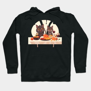 Cats celebrating thanksgiving Hoodie